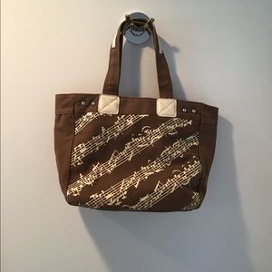 Cute musical score print tote